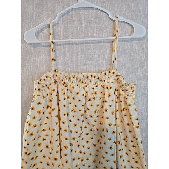 Weworewhat Smocked Midi Ditsy Dasies Ivory dress size XL New - Picture 2 of 15